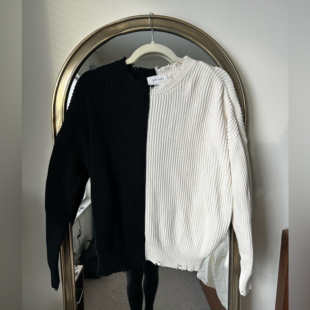 Dear John Black and White Sweater